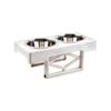Pet Zone Speckled White Adjustable Dog Feeder