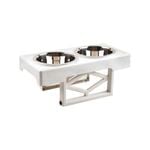 Pet Zone Speckled White Adjustable Dog Feeder