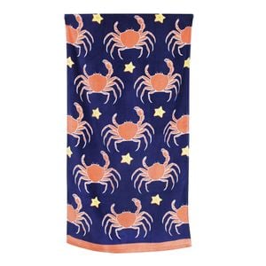 Onkaparinga Kids 60x120cm Absorbent Beach Towel - Crabs