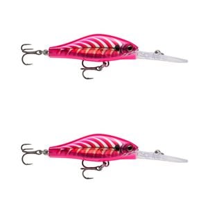 2x Rapala 5cm Shadow Rap Jack Deep Dive Crankbait Fish Lures - Pink Scad