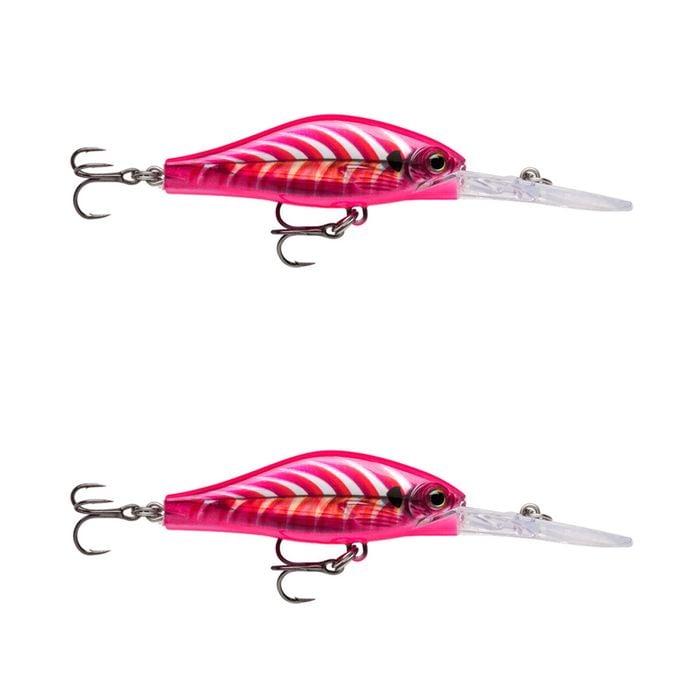 2x Rapala 5cm Shadow Rap Jack Deep Dive Crankbait Fish Lures - Pink Scad