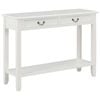 vidaXL Solid Pinewood and Paulownia Wood Console Table White 110cm Stand