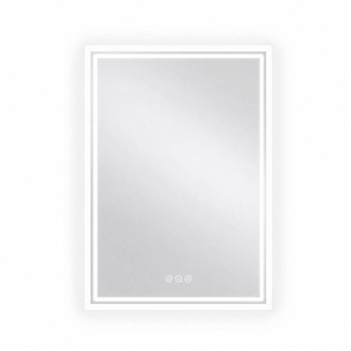 Oakory 70x90cm Rectangular Led Bathroom Mirror Backlit Dimmable 3-colour Light Anti-fog Touch Control
