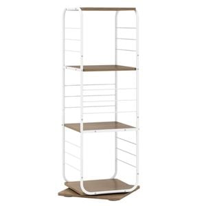 Costway Rotating Bookshelf Bookcase Storage Shelf Display Rack Natural