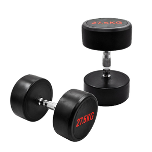 2 Pack of 27.5kg - Total 55kg Rubber Coated Dumbbell Hand Weight - Rubber Dumbbell