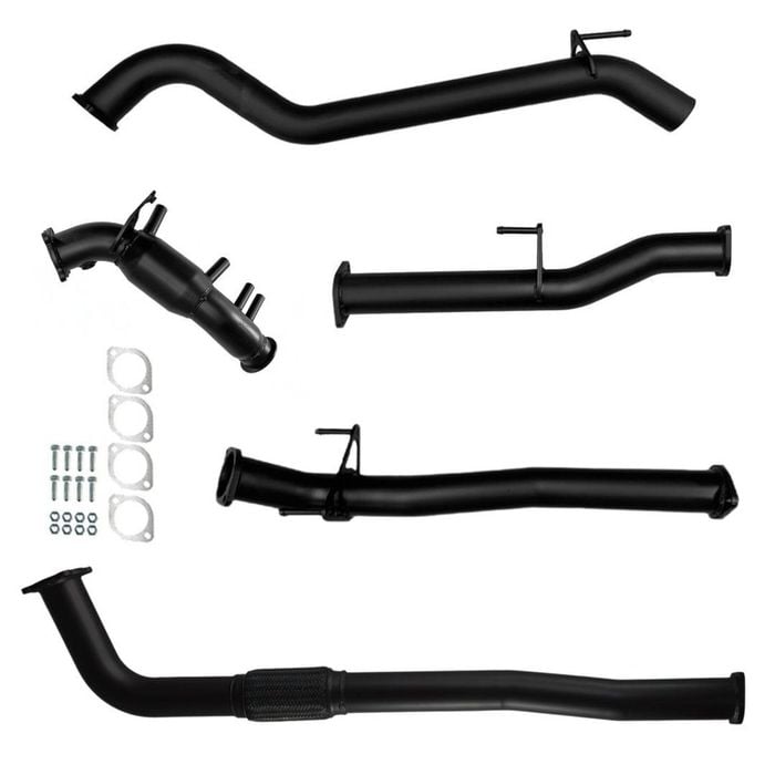 Ignite Exhausts Turbo Back For Toyota Hilux 2.8l Cat With Straight Pipe Only Black Aluminised Steel