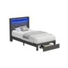 Oikiture Bed Frame King Single Size With Led Light Usb Charging Storage Headboad Drawers