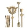 4pc Tempa Modern Bee Barware Cocktail Drink Maker Set Metallic Gold