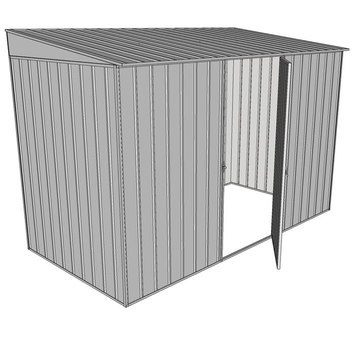 Build-a-Shed 1.5 x 2 x 3m Single Hinged Side Door Skillion Shed - Zinc