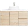 CIBO 900mm Coast Veneer Nordic Wall Hung Bathroom Vanity With White Matte Pod Basin