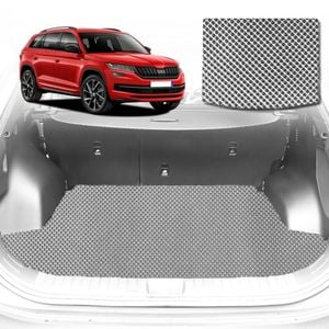6D Diamond Car Boot Mat for Skoda Kodiaq NS2017-Current-(3rd Row seats up/7 seater)-Cargo Mat-Grey-Outback GT