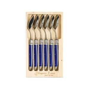 Laguiole Jean Neron 6pc. Soup/dessert Spoon Set - French Blue