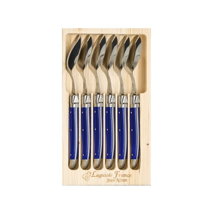 Laguiole Jean Neron 6pc. Soup/dessert Spoon Set - French Blue