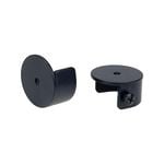 Pillar 16mm Black Curtain Rod Stirrup Bracket - 2 Pack
