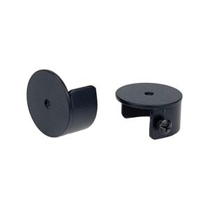 Pillar 16mm Black Curtain Rod Stirrup Bracket - 2 Pack