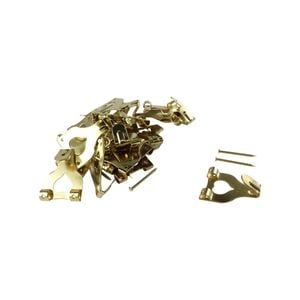 Everhang 10kg Brass Plated Picture Hanging Angle Drive Hook - 50 Pack
