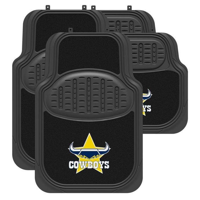 Queensland Cowboys Official Nrl Universal Rubber Car Floor Mats Carpet