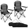Costway 2x Folding Camping Chairs Outdoor Portable Chairs-Black