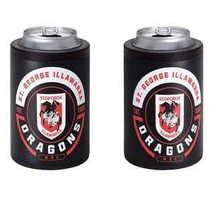 St George Illawarra Dragons NRL Insulated Stainless Steel Can Cooler With Twist Top Lid