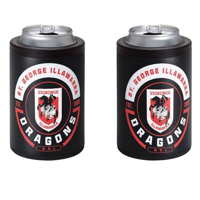 St George Illawarra Dragons NRL Insulated Stainless Steel Can Cooler With Twist Top Lid