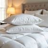 Duck Feather & Down Quilt 500gsm + Pillows Twin Pack White Single