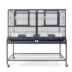 Flyline Single-Double Breeding Bird Cage for Canary Parakeet Cockatiel Lovebird Finch
