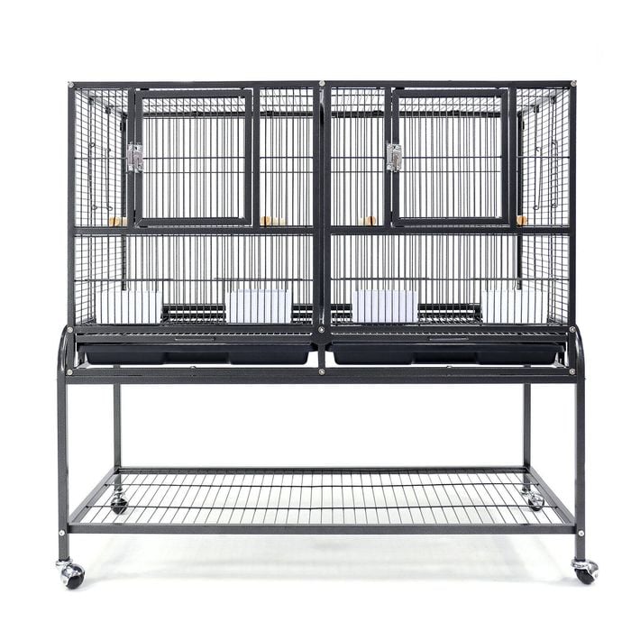 Flyline Single-Double Breeding Bird Cage for Canary Parakeet Cockatiel Lovebird Finch