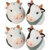 2x 2pc Urban Ceramic Cow Heads Salt and Pepper Shakers Set 8x7cm White/Black