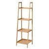 Takara Kusa 4-tier Natural Bamboo Ladder Display Shelf  Stylish Tan Storage Shelf  40x38x135cm