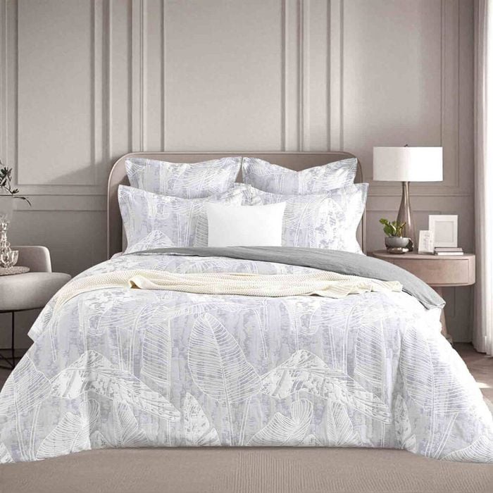 Renee Taylor Grove Jacquard European Square Pillowcase 65x65cm Charcoal