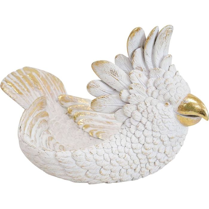 LVD Cockatoo White Traybowl Decorative Sculpture Home/Lounge Decor