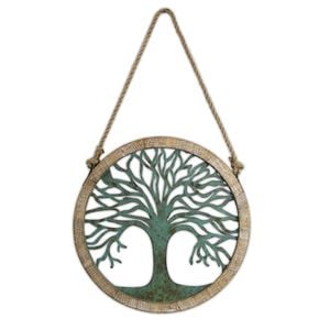 P&P 50×50×2.5cm Timeless Tree of Life Wall Art Metal & MDF Craftsmanship for Rustic or Modern Home Decor