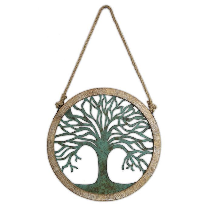 P&P 50×50×2.5cm Timeless Tree of Life Wall Art Metal & MDF Craftsmanship for Rustic or Modern Home Decor