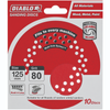 Diablo 125mm 80 Grit Hook and Loop Random Orbital Sanding Discs - 10 Pack