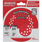 Diablo 125mm 80 Grit Multi Surface Orbital Sanding Discs - 10 Pack