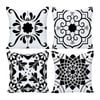 Catzon 4 Pcs Modern Throw Pillow Covers Geometric Flower Pattern for Couch