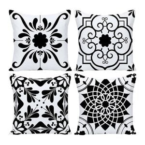 Catzon 4 Pcs Modern Throw Pillow Covers Geometric Flower Pattern for Couch
