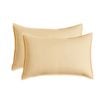 CleverPolly Twin Pack Vintage Washed Microfibre Standard Pillowcase - Butter