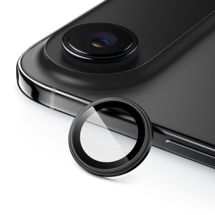 Metal Camera Lens Glass Individual Eagle Protector Cover - For Apple iPhone 17 Air (Black)