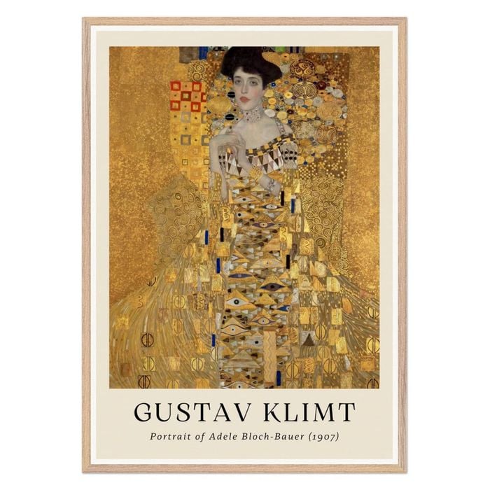 Galrie Gustav Klimt's Portrait of Adele Bloch-Bauer - Iconic Art Nouveau Masterpiece, Wood Frame, A0 84 x 119cm (33 x 47inch)