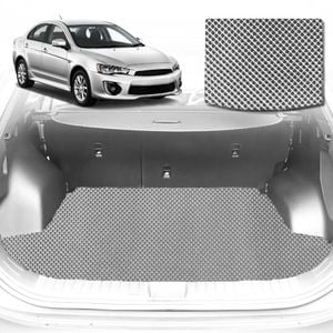 6D Diamond Car Boot Mat for Mitsubishi Lancer Manual (CJ)2007-2017-Cargo Mat-Grey-Outback GT