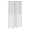 vidaXL Room Divider Privacy Screen Partition 3 Panels White Paulownia