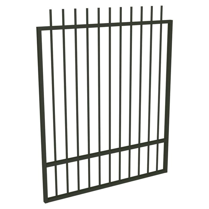 ProtectorAl 800 - 1200 x 1500mm Woodland Grey Aluminium Pool Gate Picket Top With Mid Rail