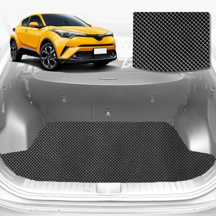 6D Diamond Car Boot Mat for Toyota C-HR 2017-Current-Cargo Mat-Black-Outback GT