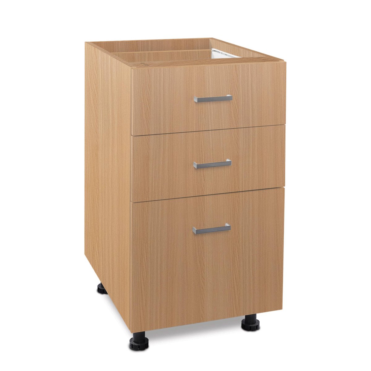 Flatpax 450mm Woodgrain 3 Drawer Utility Floor Cupboard - Bunnings ...