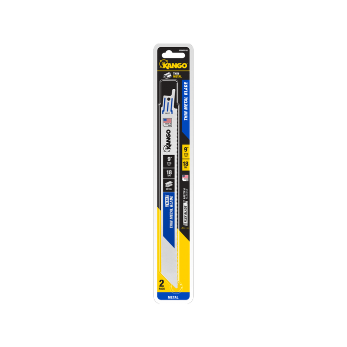 Kango 9” 18 TPI Metal Flex Reciprocating Saw Blades - 2 Pack