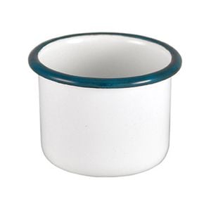 Urban Style Enamelware 5x4cm Ramekin w/ Blue Rim - White