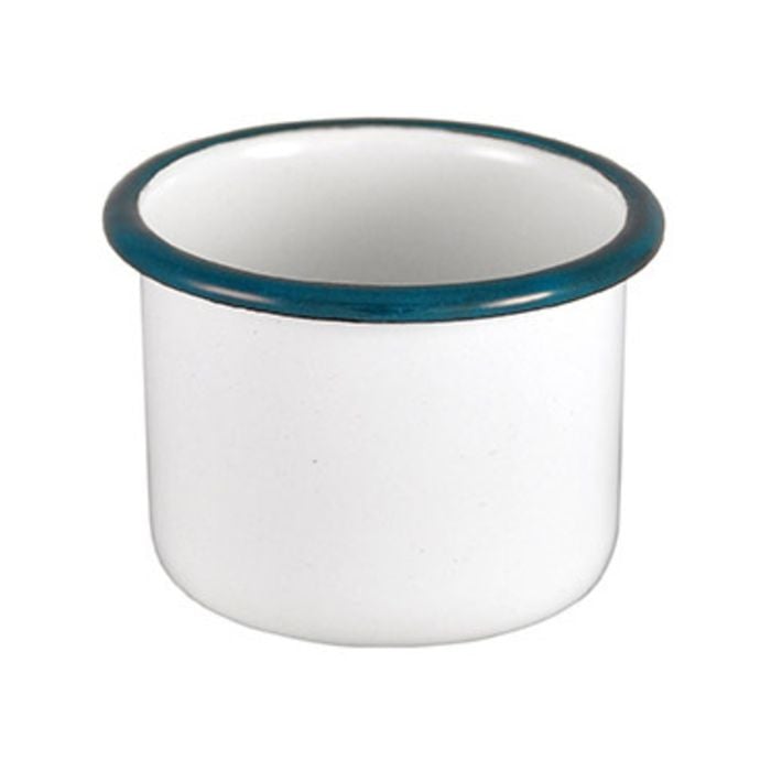 Urban Style Enamelware 5x4cm Ramekin w/ Blue Rim - White