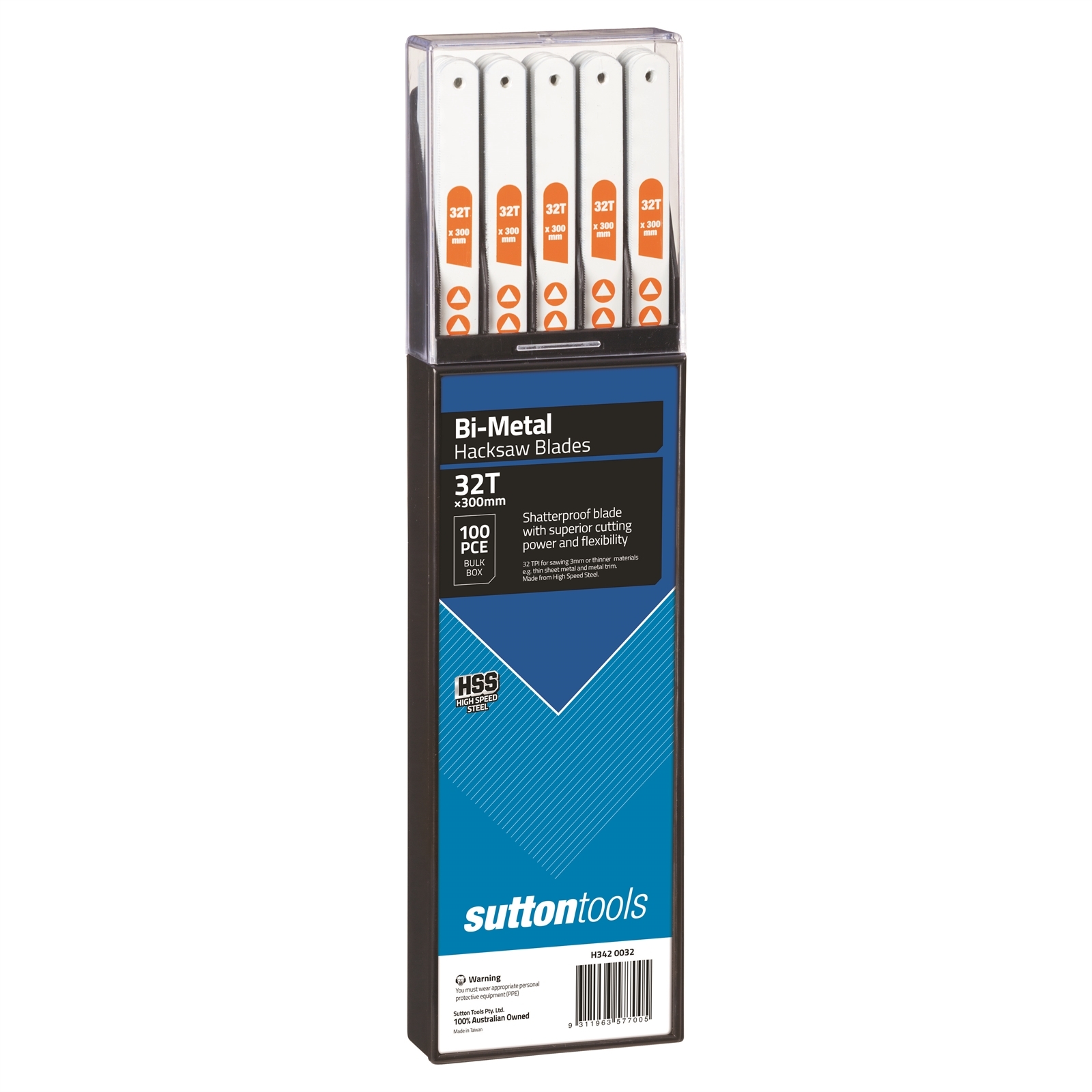 Sutton Tools 300mm 32 TPI Bi-Metal Hacksaw Blade - 100 Pack thumbnail 2