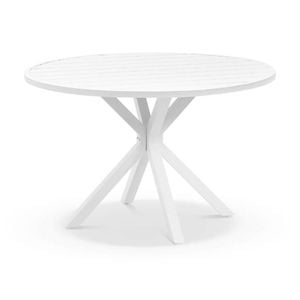 Houston Outdoor 1.2m Round Aluminium Dining Table White